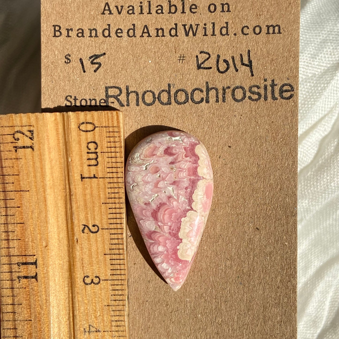 Rhodochrosite Cabochon - R14 0EBE876B-0164-4DF1-A257-72A4EC2543E7 Brandedandwild.com
