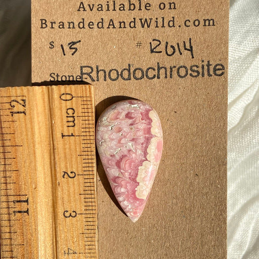 Rhodochrosite Cabochon - R14 0EBE876B-0164-4DF1-A257-72A4EC2543E7 Brandedandwild.com