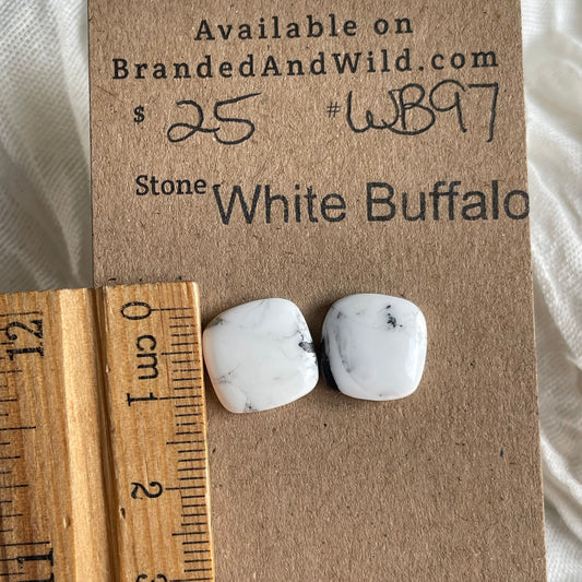 White Buffalo Cabochon - WB97 0EF9185B-9115-4451-AE33-258344EF62DB Brandedandwild.com