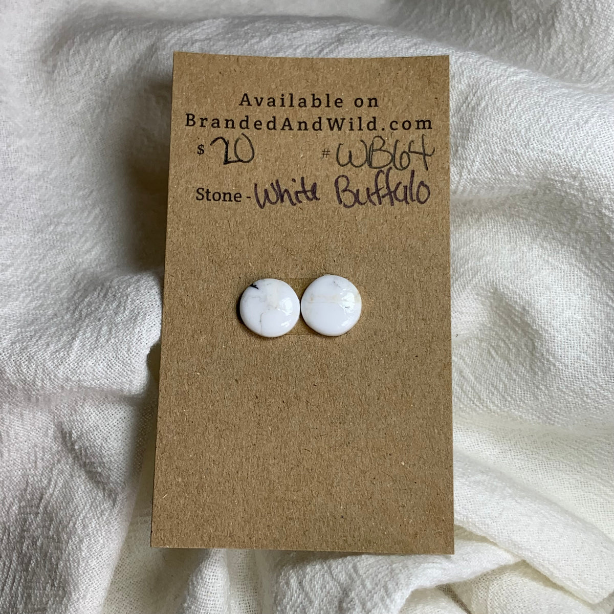 White Buffalo Cabochon - WB64 0F1AED21-8B25-46F2-A9B3-C01F9D4A9F68 Brandedandwild.com