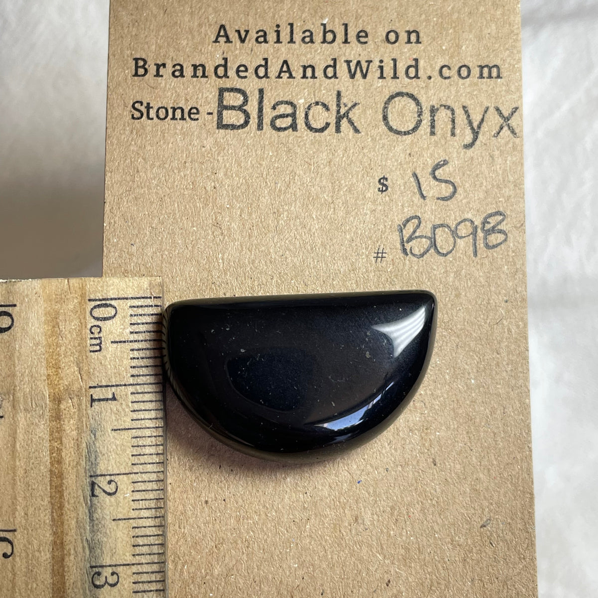 Black Onyx - Cabochon - B098 0F3745B4-3561-47B4-B299-25F475F28542 Brandedandwild.com