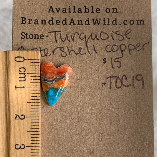 Turquoise, Oystershell, Copper Cabochon - TOC19