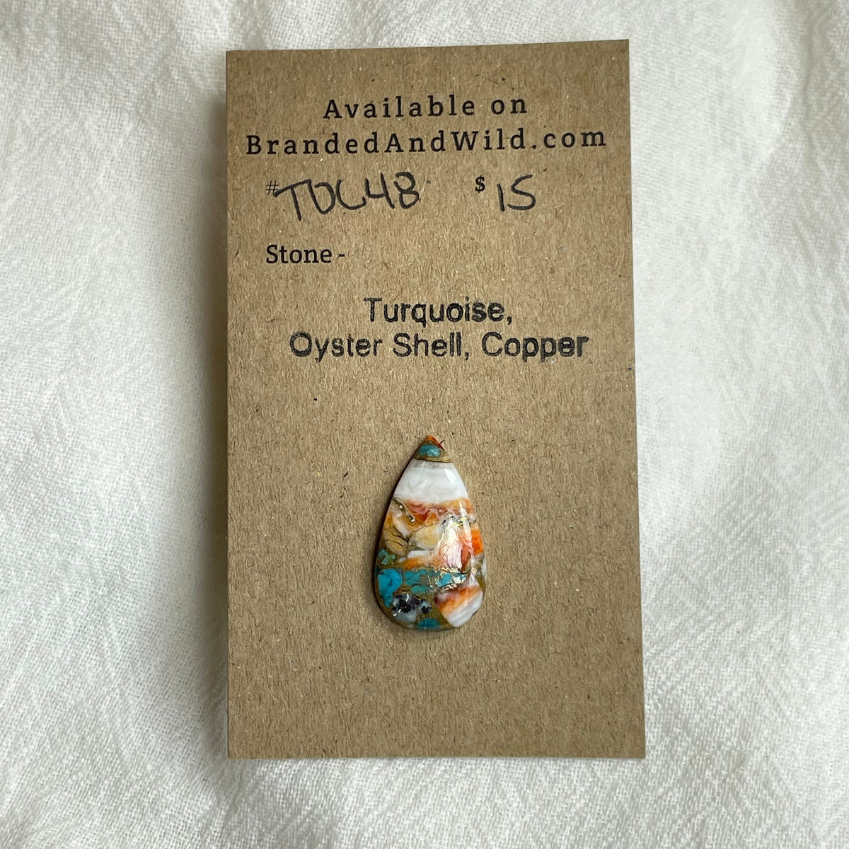 Turquoise, Oyster Shell, Copper Cabochon - TOC48