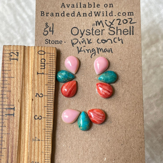 Kingman / Oyster Shell / Pink Conch Cabochon - Mix202 0FBF9E6A-1303-4A3D-8F3C-B73657808414 Brandedandwild.com