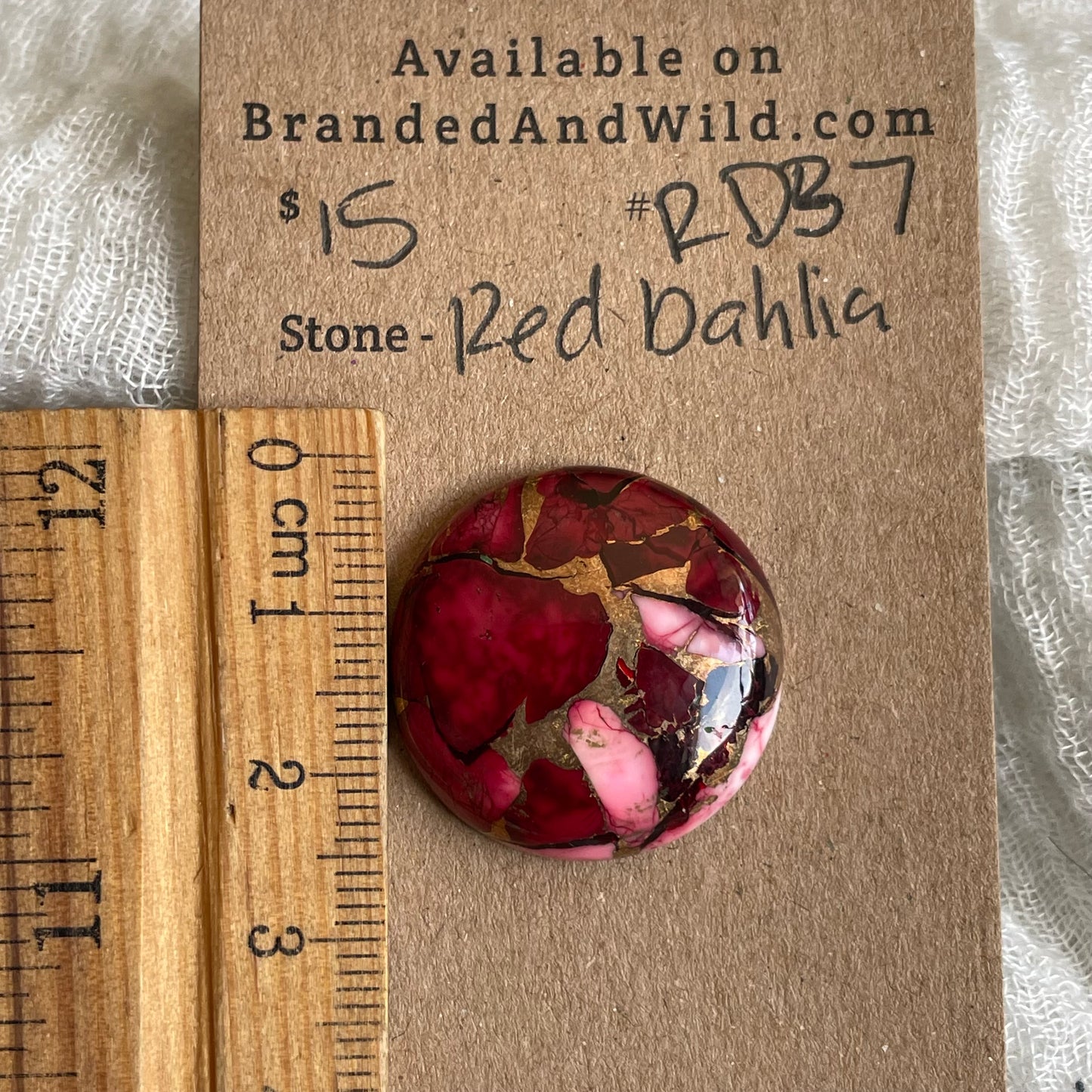 Red Dahlia Cabochon - RD37