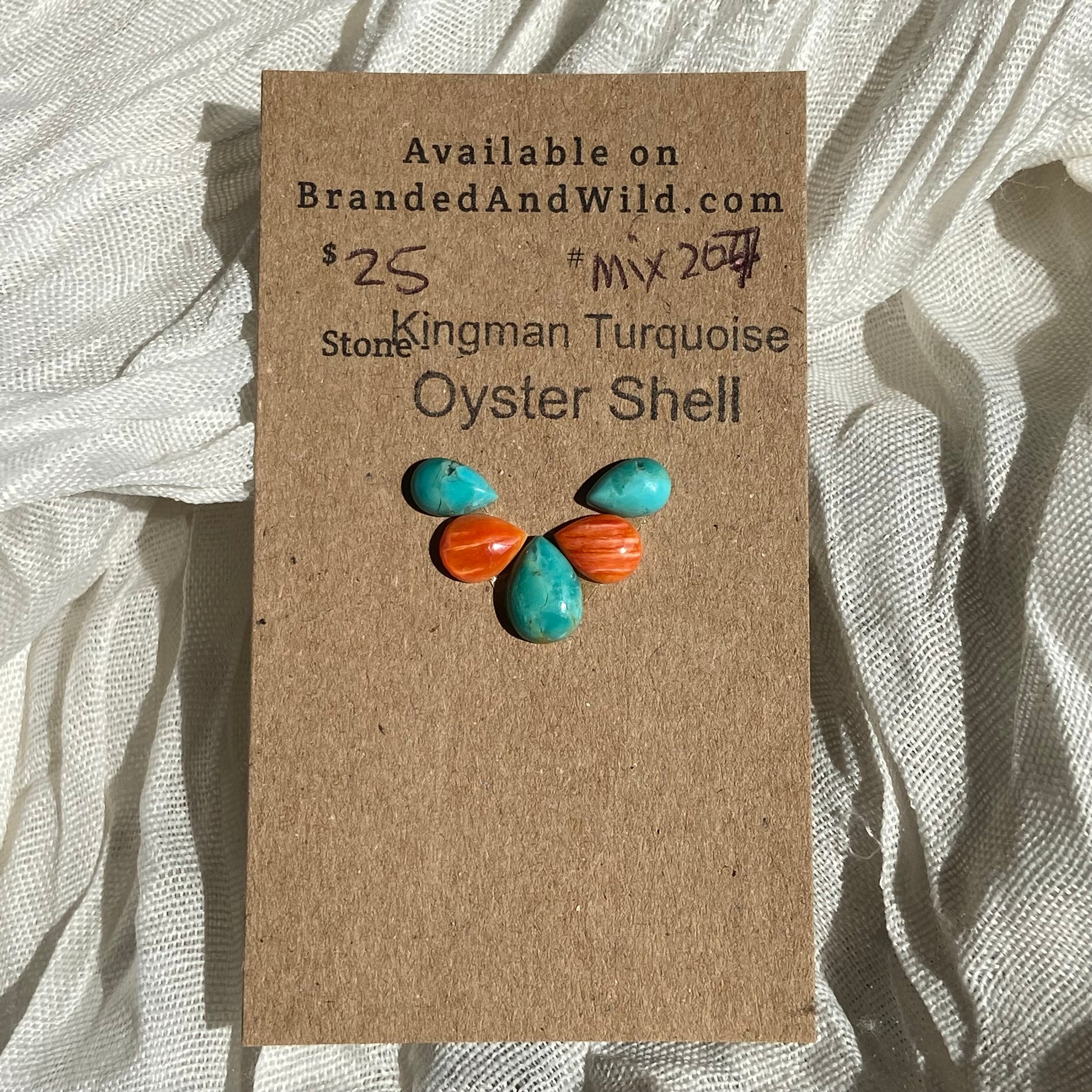 Oystershell / Kingman Turquoise Cabochon - MIX207 0FFFD819-6C3E-4E95-B56E-BA2AF2E1D115 Brandedandwild.com