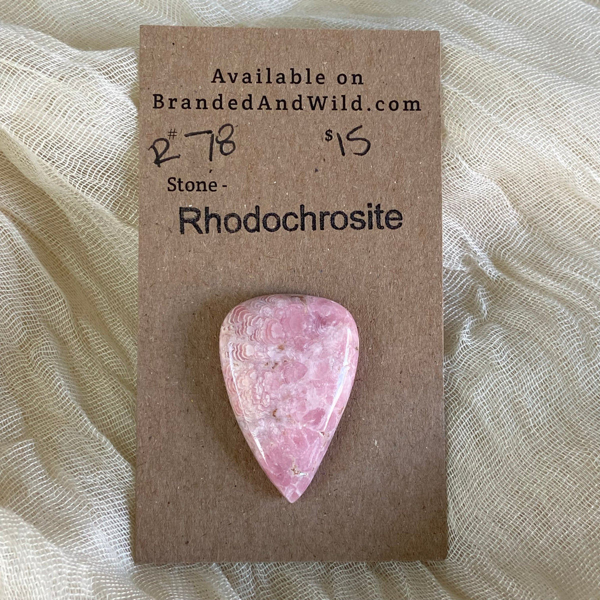 Rhodochrosite Cabochon - R78 100C8838-1837-46EE-AEB6-EE4CA9F32DFE Brandedandwild.com