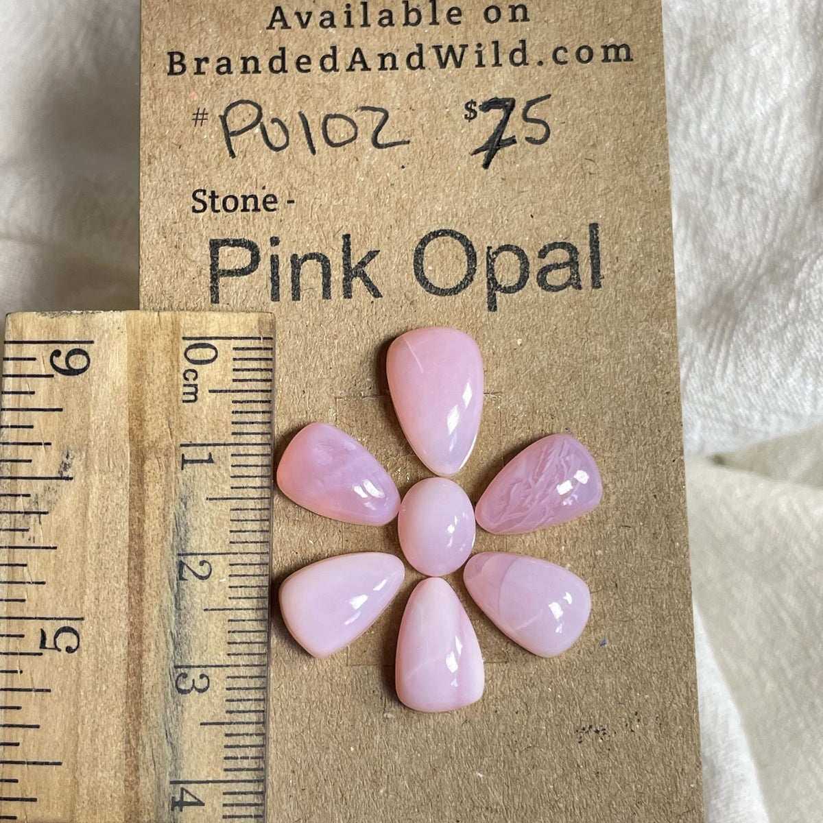 Pink Opal Cabochon - PO102 1025923B-B19F-409C-B49D-D71780CDB656 Brandedandwild.com