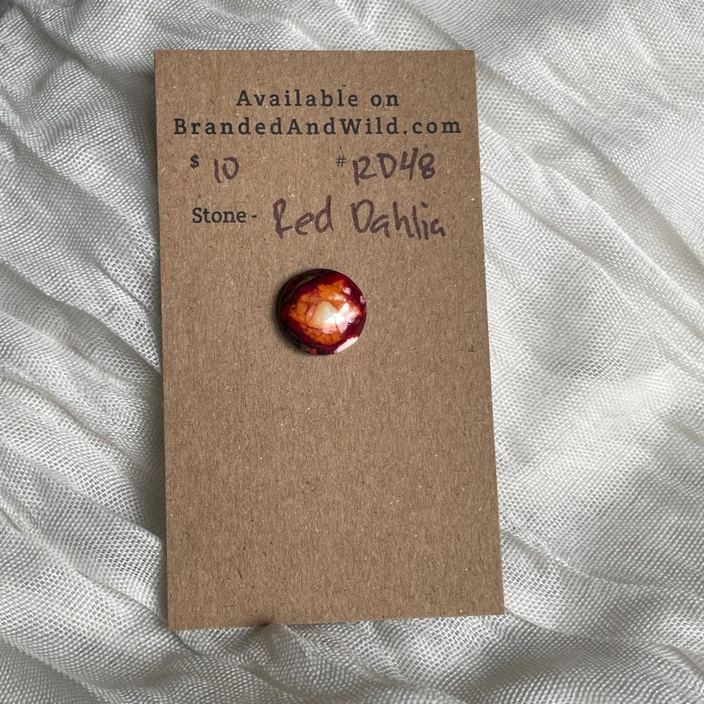 Red Dahlia Cabochon - RD48 1025DA08-13AC-45C7-A06D-6A56AEB5EC21 Brandedandwild.com