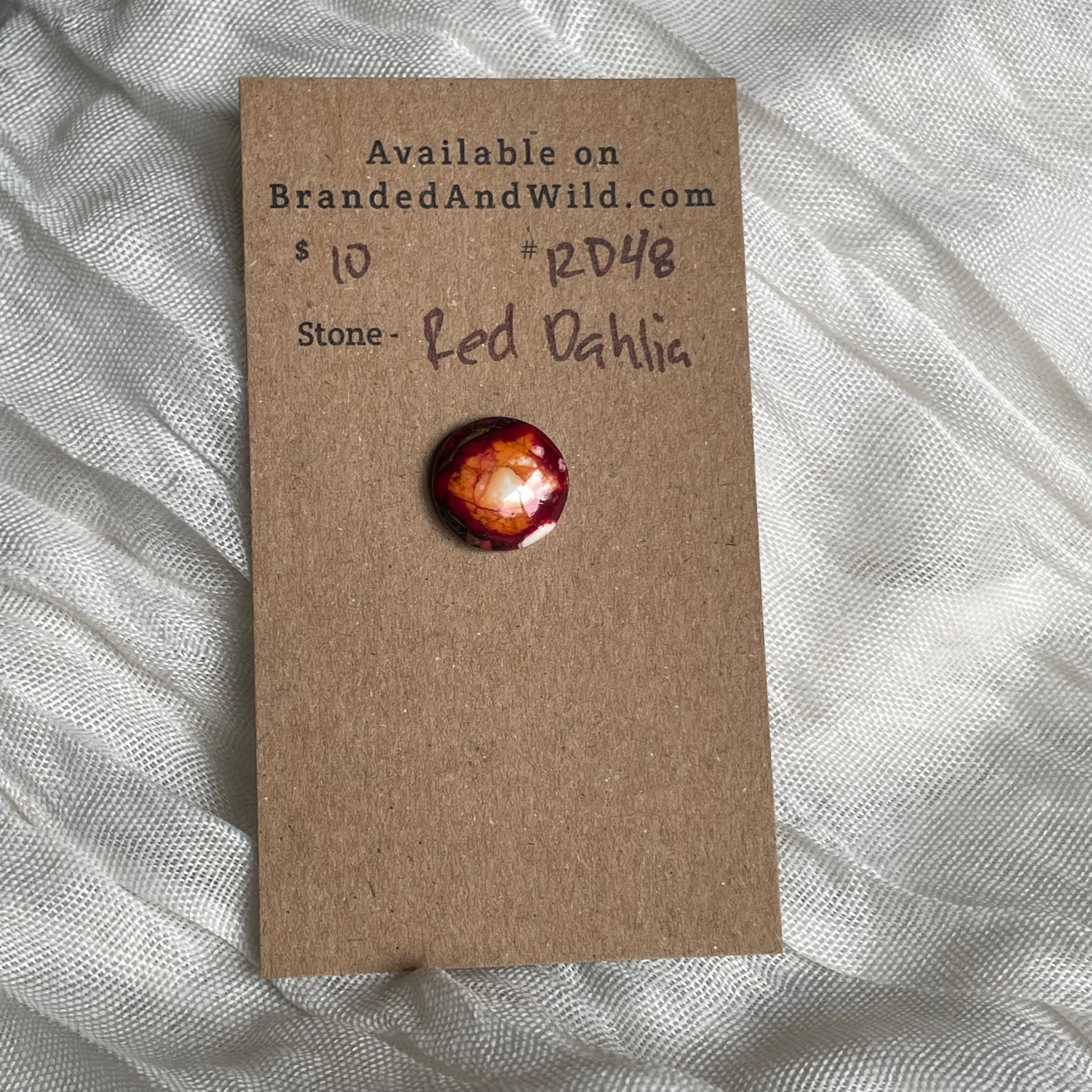Red Dahlia Cabochon - RD48 1025DA08-13AC-45C7-A06D-6A56AEB5EC21 Brandedandwild.com