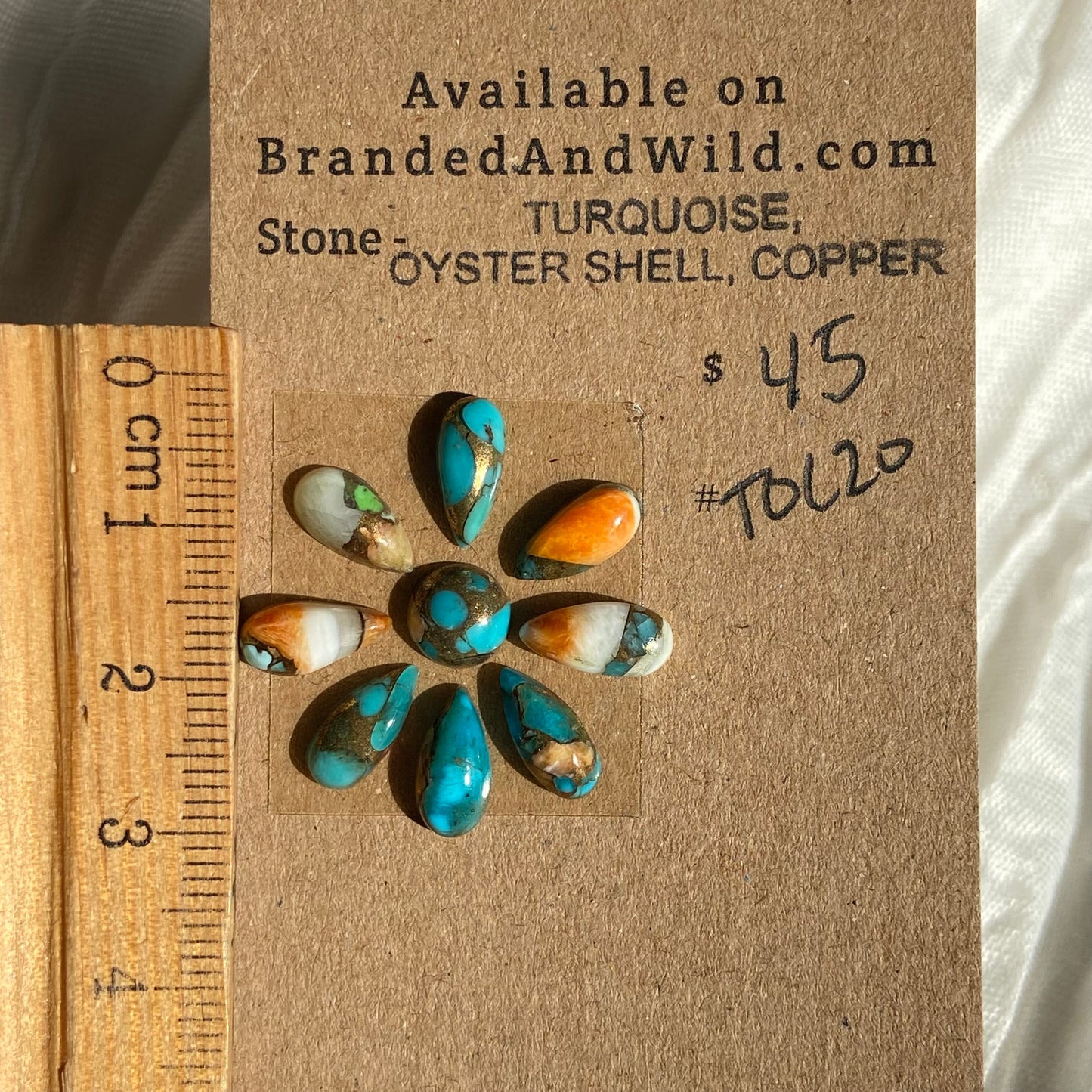 Turquoise, Oystershell, Copper Cabochon - TOC20 104170C7-D221-4F39-ADAD-9BF3111987D5 Brandedandwild.com