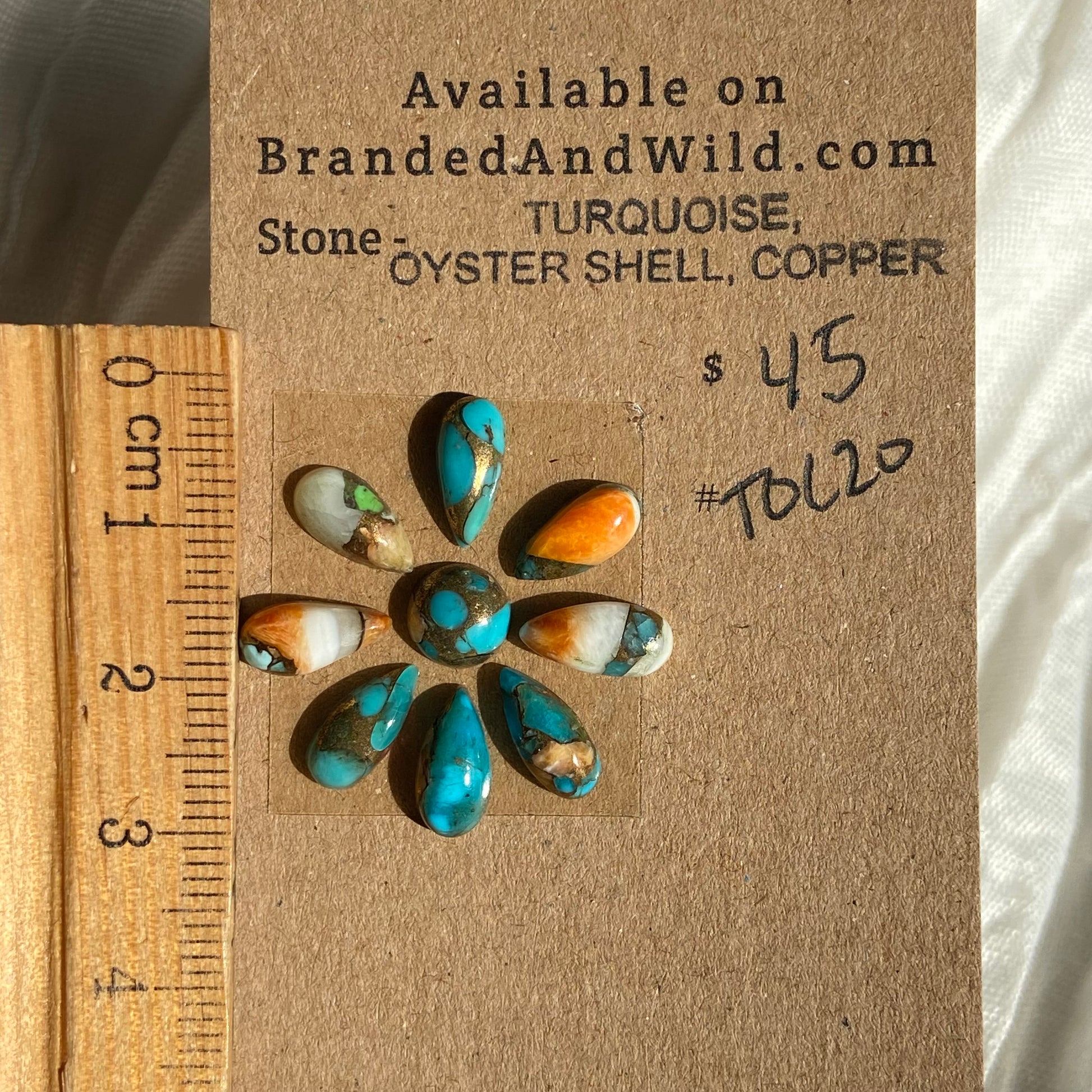 Turquoise, Oystershell, Copper Cabochon - TOC20 104170C7-D221-4F39-ADAD-9BF3111987D5 Brandedandwild.com