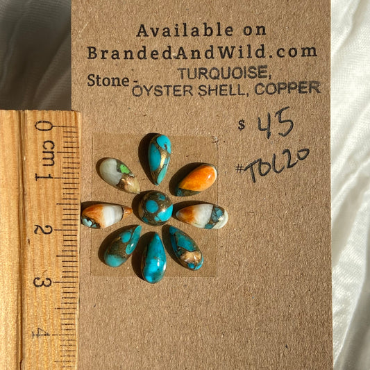 Turquoise, Oystershell, Copper Cabochon - TOC20 104170C7-D221-4F39-ADAD-9BF3111987D5 Brandedandwild.com