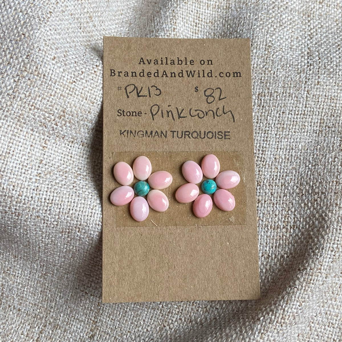 Pink Conch / Kingman Cabochon - PK13 10A674E8-4711-470F-99A7-5B9284874CF9 Brandedandwild.com