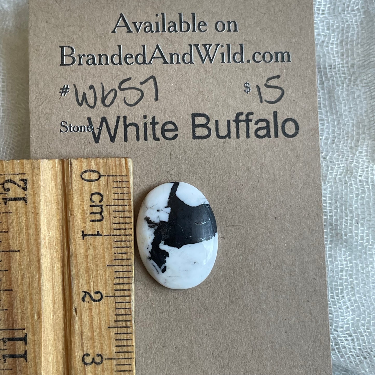 White Buffalo Cabochon - WB57 10B177CB-9AFB-4E95-9B4D-7410708351AB Brandedandwild.com