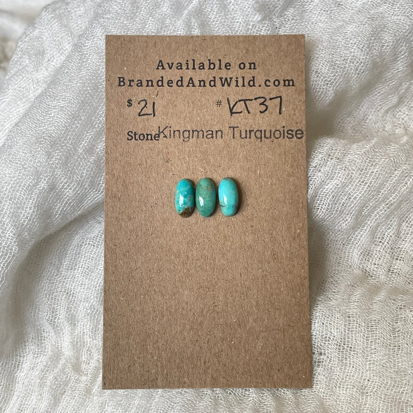 Kingman Turquoise Cabochon - KT37 10B90B84-9D15-48E1-8831-F0D7B76C5708 Brandedandwild.com