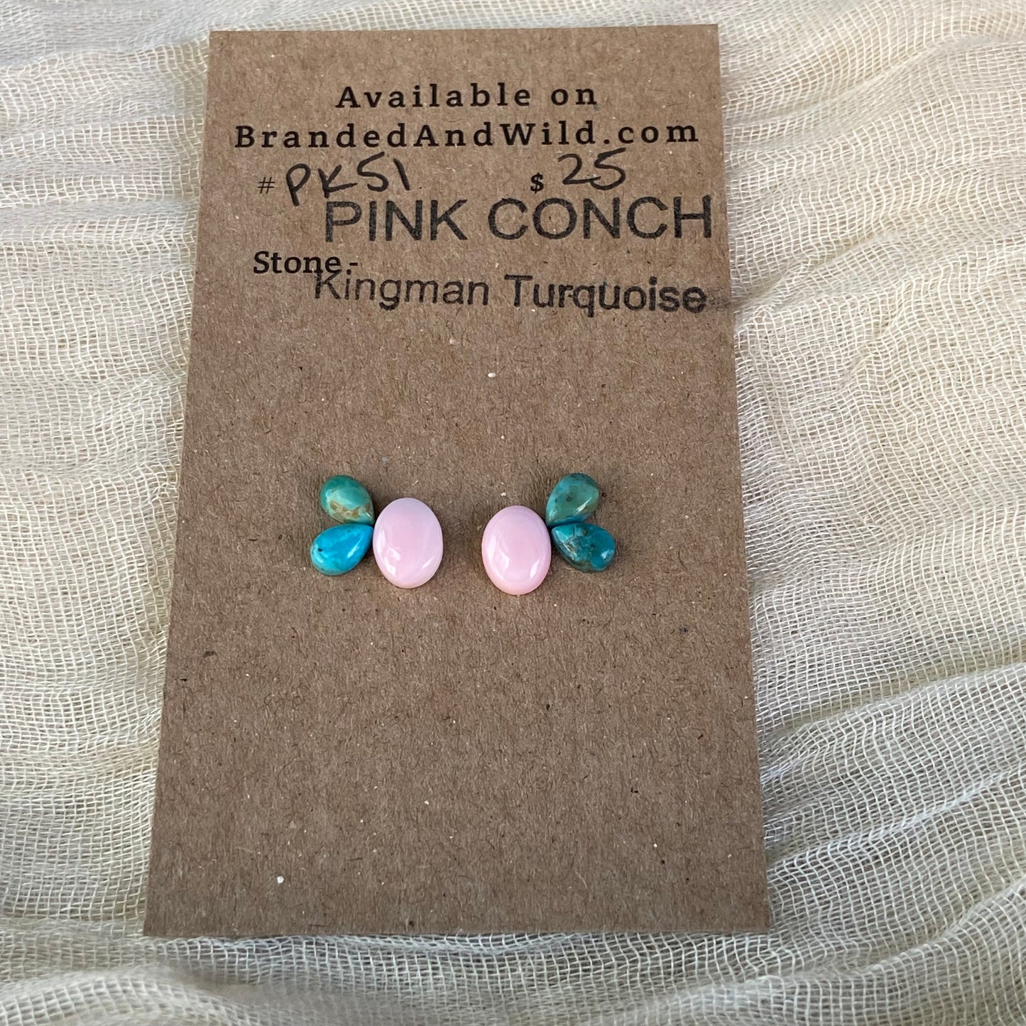 Pink Conch / Kingman Cabochon - PK51 10F15ABA-C9B1-444E-8A21-F41DA9287BF0 Brandedandwild.com