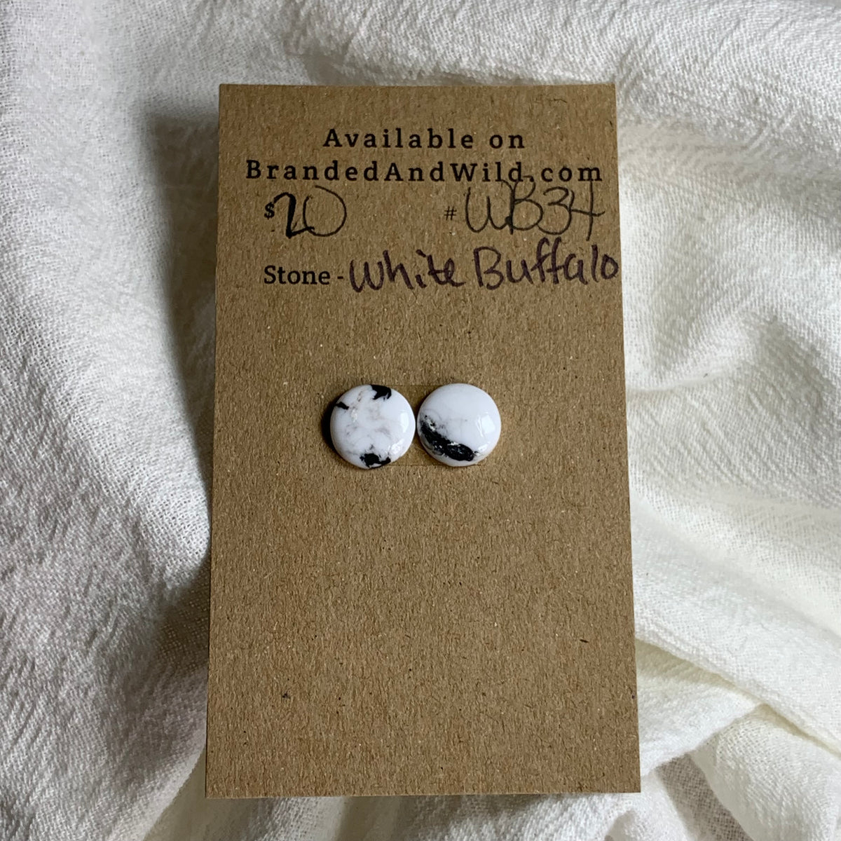 White Buffalo Cabochon - WB34 10FE04A1-0CC7-467C-A7A3-A17A2F4048DD Brandedandwild.com