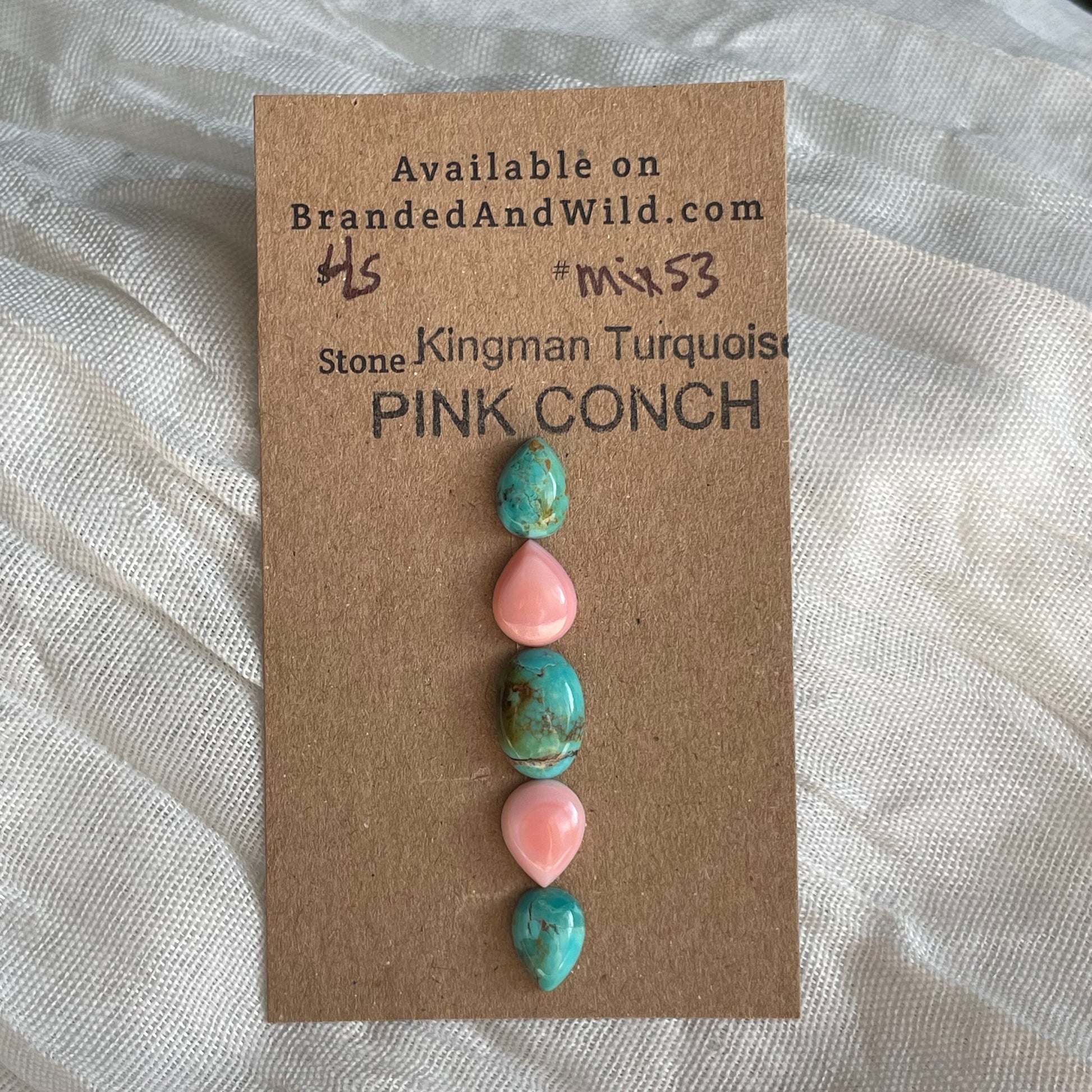 Kingman / Pink Conch Cabochon - MIX53 111DF83E-7F95-49BF-8EC2-AC0E9329E0A1 Brandedandwild.com