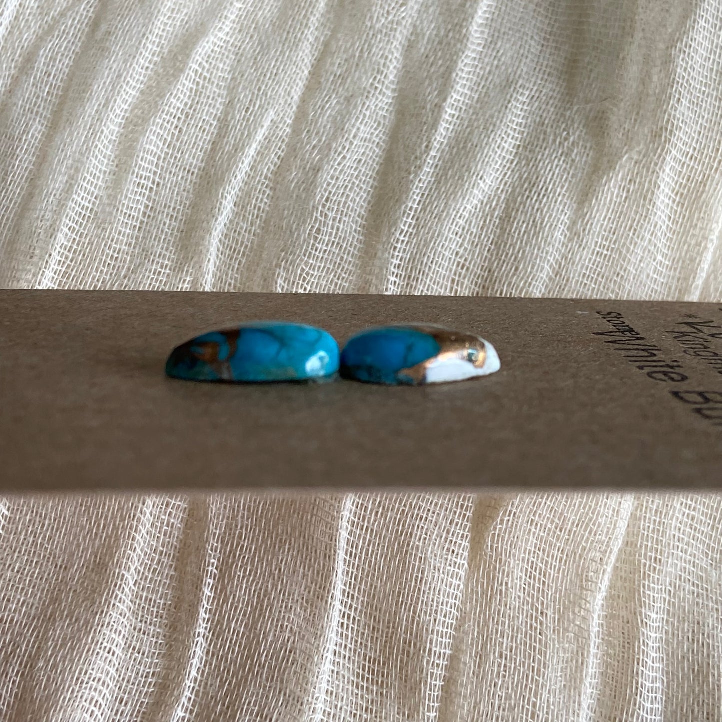Kingman Turquoise, White Buffalo, Copper Cabochon - KW21