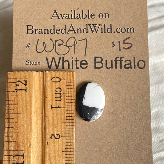 White Buffalo Cabochon - WB97 11F16D93-A4FE-4A47-A48A-8B6366C1EE03 Brandedandwild.com