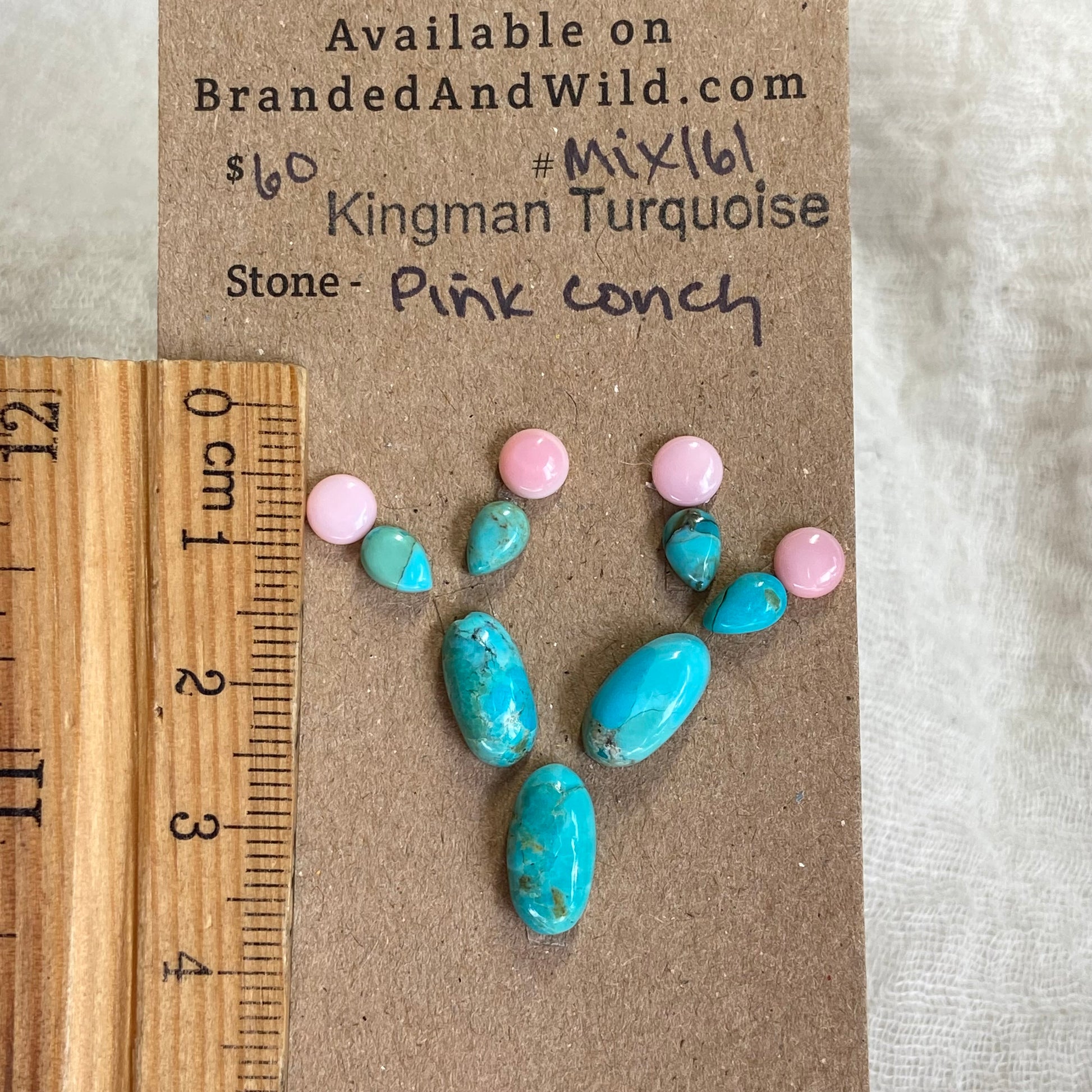 Pink Conch / Kingman Turquoise Cabochon - MIX161 11F59021-1FDE-44A7-B639-960DD641A572 Brandedandwild.com