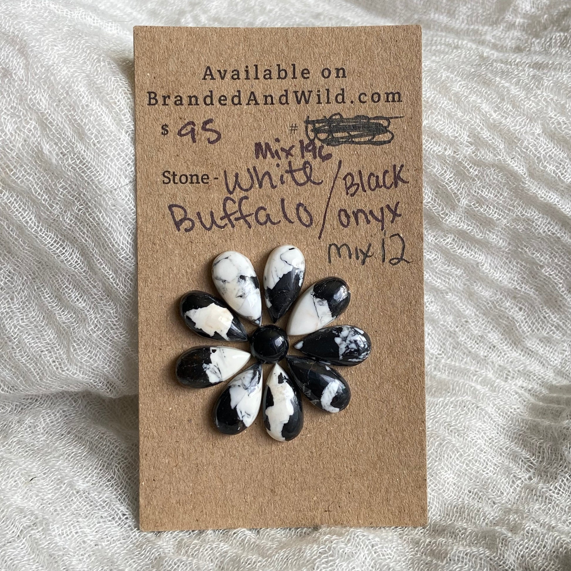 White Buffalo / Black Onyx Cabochon - Mix12 1223609A-027E-4621-8005-122B7A783D1F Brandedandwild.com