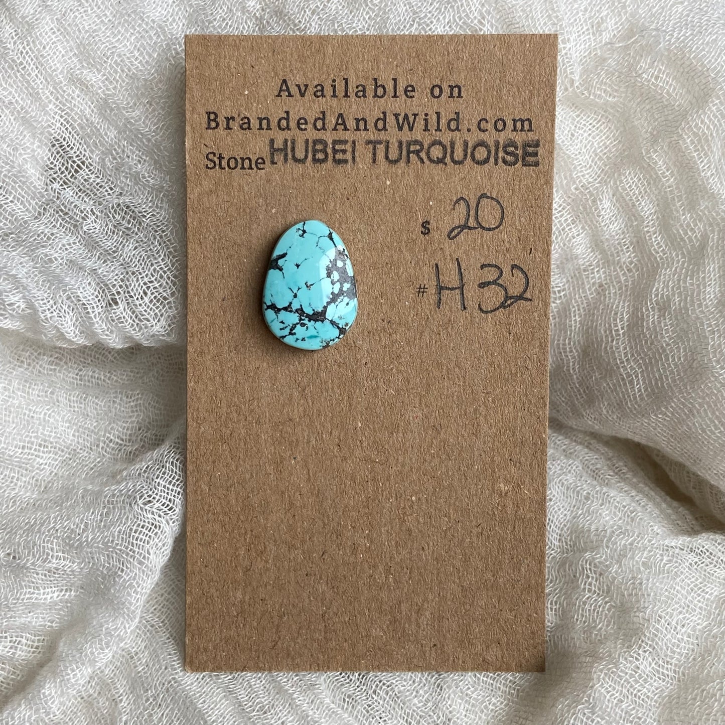 Hubei Turquoise Cabochon - H32 1242FFA6-C451-4F3E-BB21-B2F8BBBBB008 Brandedandwild.com