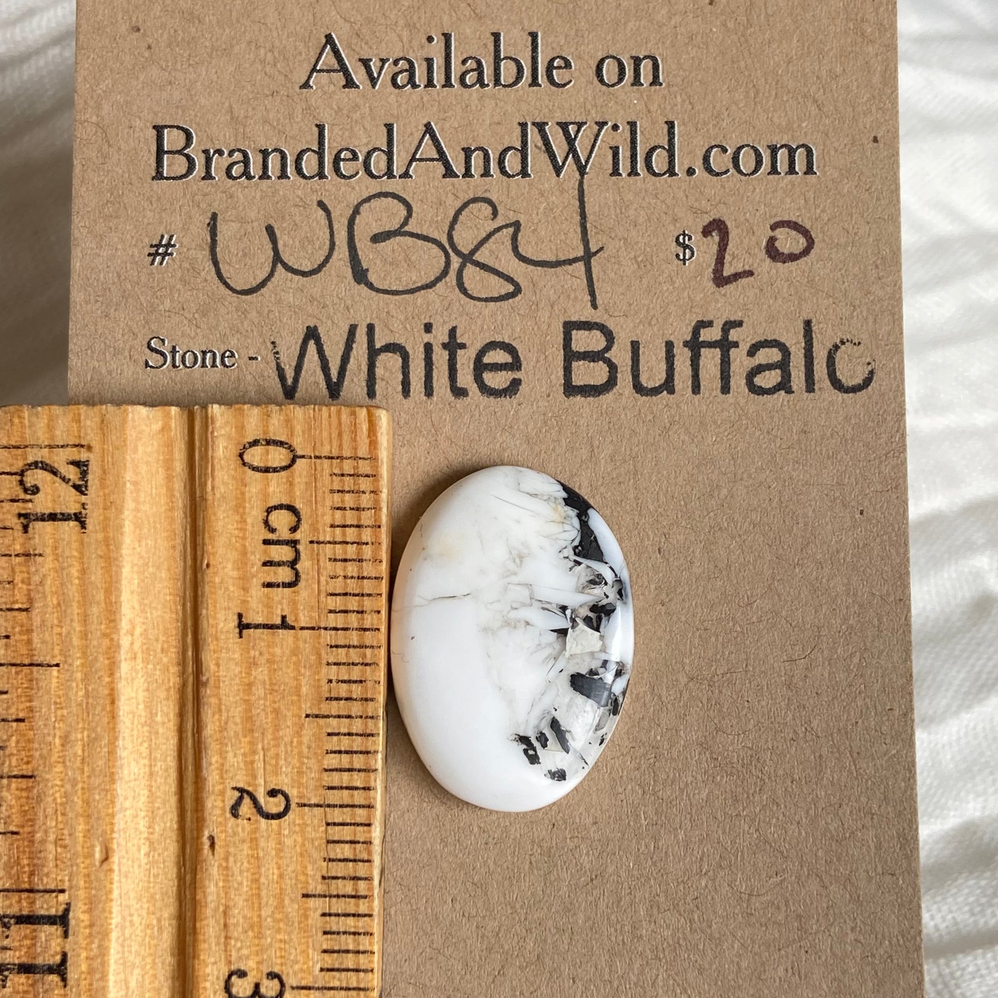 White Buffalo Cabochon - WB84 1250C179-56D5-4C59-B5C4-258EB2CA38C6 Brandedandwild.com