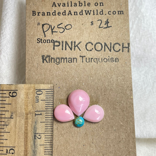 Pink Conch / Kingman Turquoise Cabochon - PK50 1255001E-3A68-46DE-9247-8F9C114F8E71 Brandedandwild.com