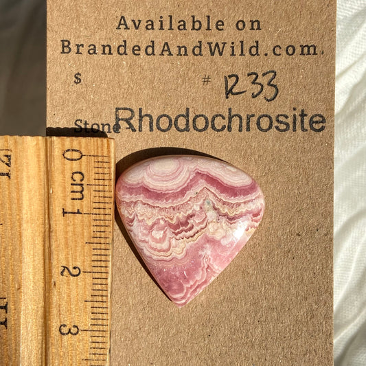 Rhodochrosite Cabochon - R33 125F8932-95BC-4F52-9812-15DD276BBC79 Brandedandwild.com