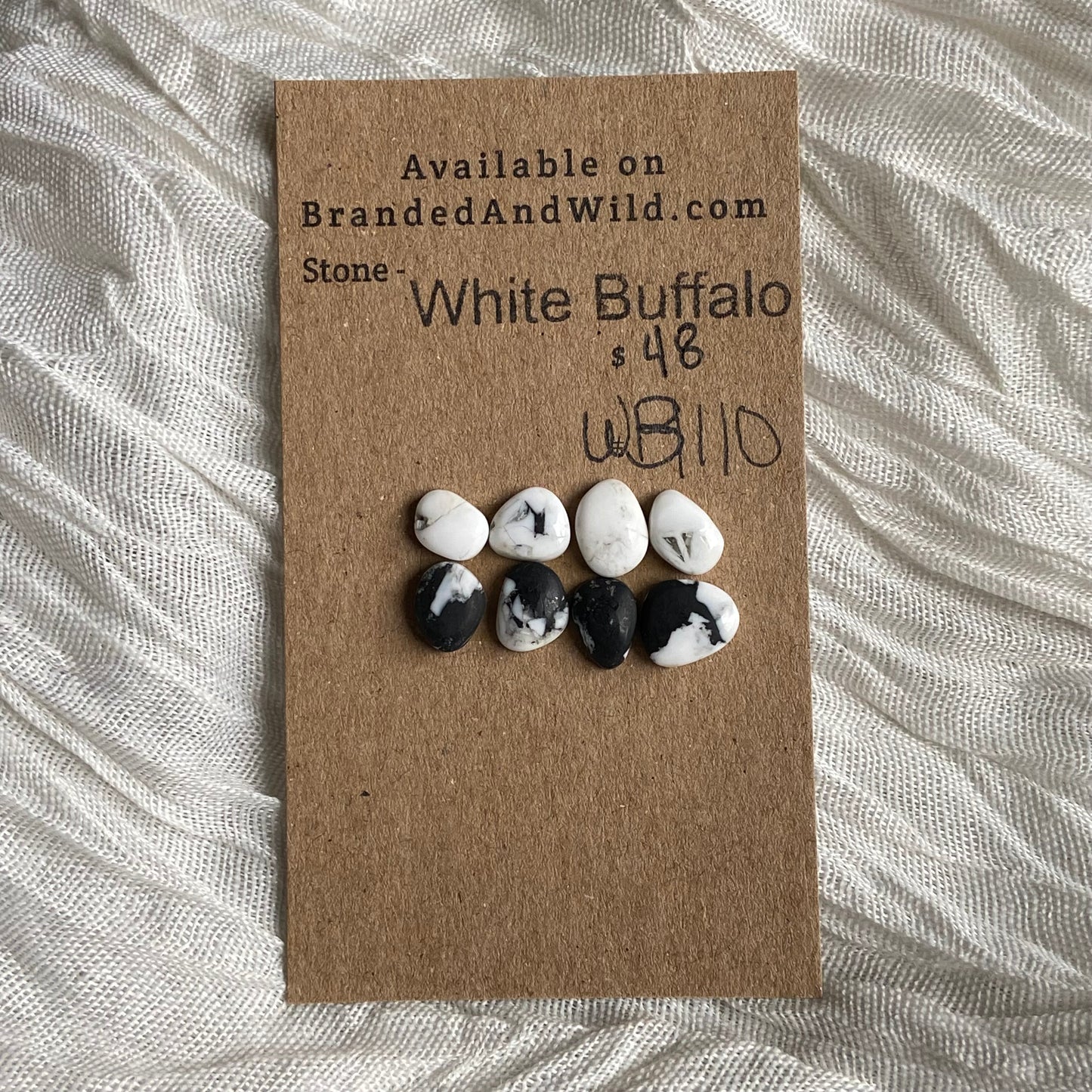 White Buffalo Cabochon - WB110 1269F2C1-FA9C-4919-AB9C-2C99A6A4D8C8 Brandedandwild.com