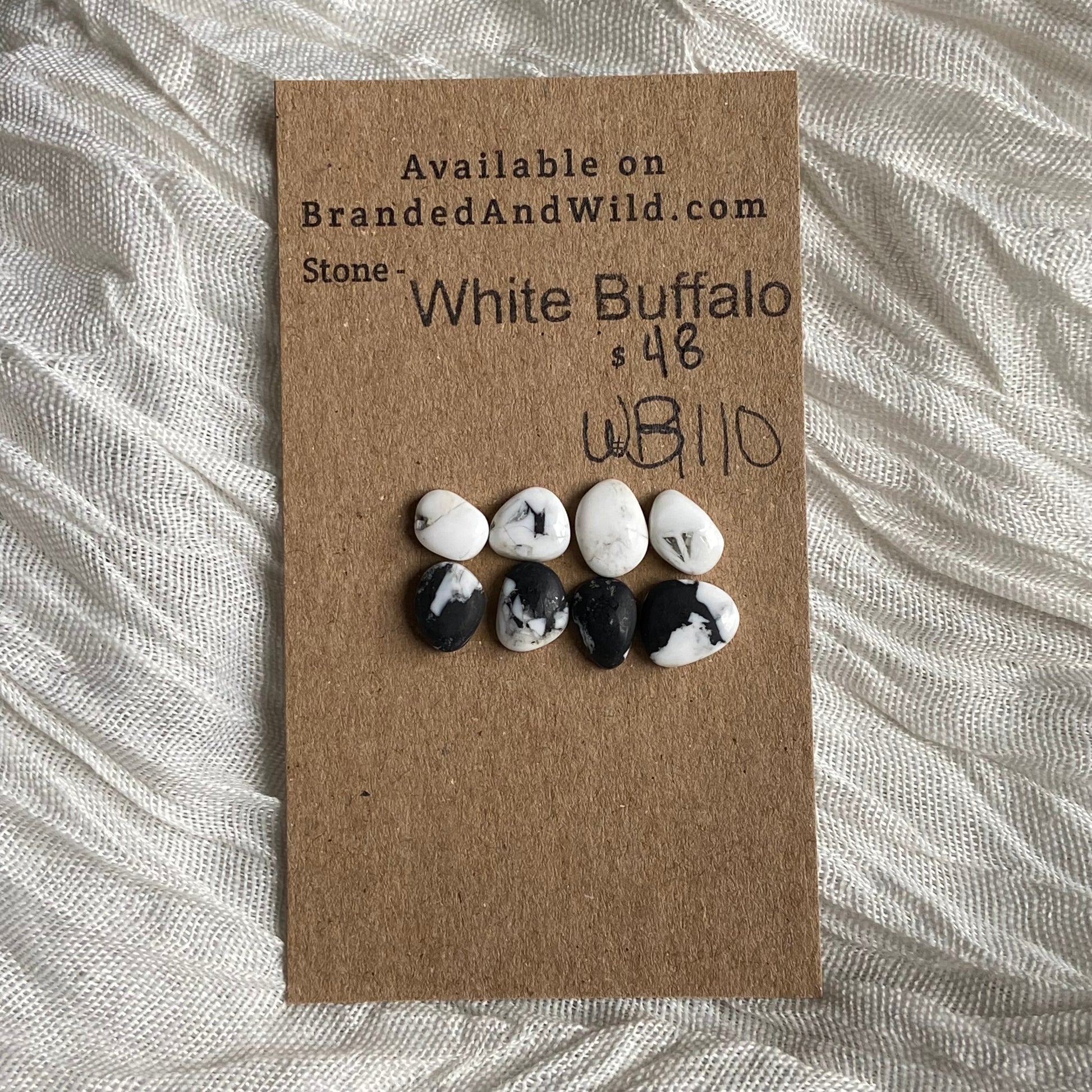 White Buffalo Cabochon - WB110 1269F2C1-FA9C-4919-AB9C-2C99A6A4D8C8 Brandedandwild.com