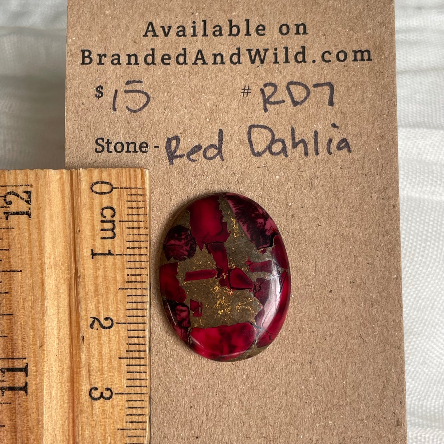 Red Dahlia Cabochon - RD7 12A1B286-AE98-464E-815C-3CD016426F98 Brandedandwild.com