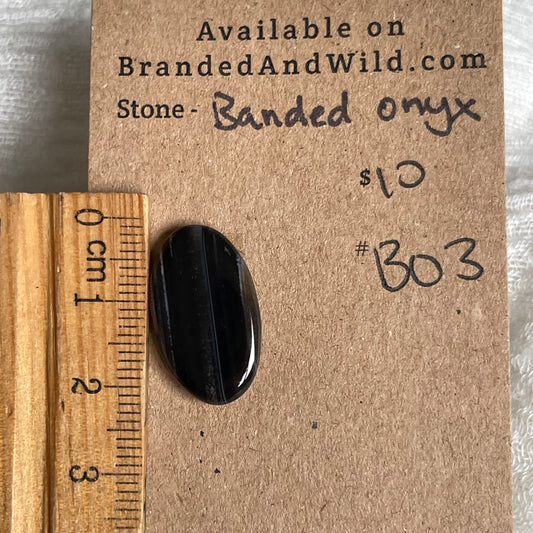 Black Onyx - Cabochon - B03 12E44BCF-3DB8-4065-8E32-1A6ED10E0BED Brandedandwild.com