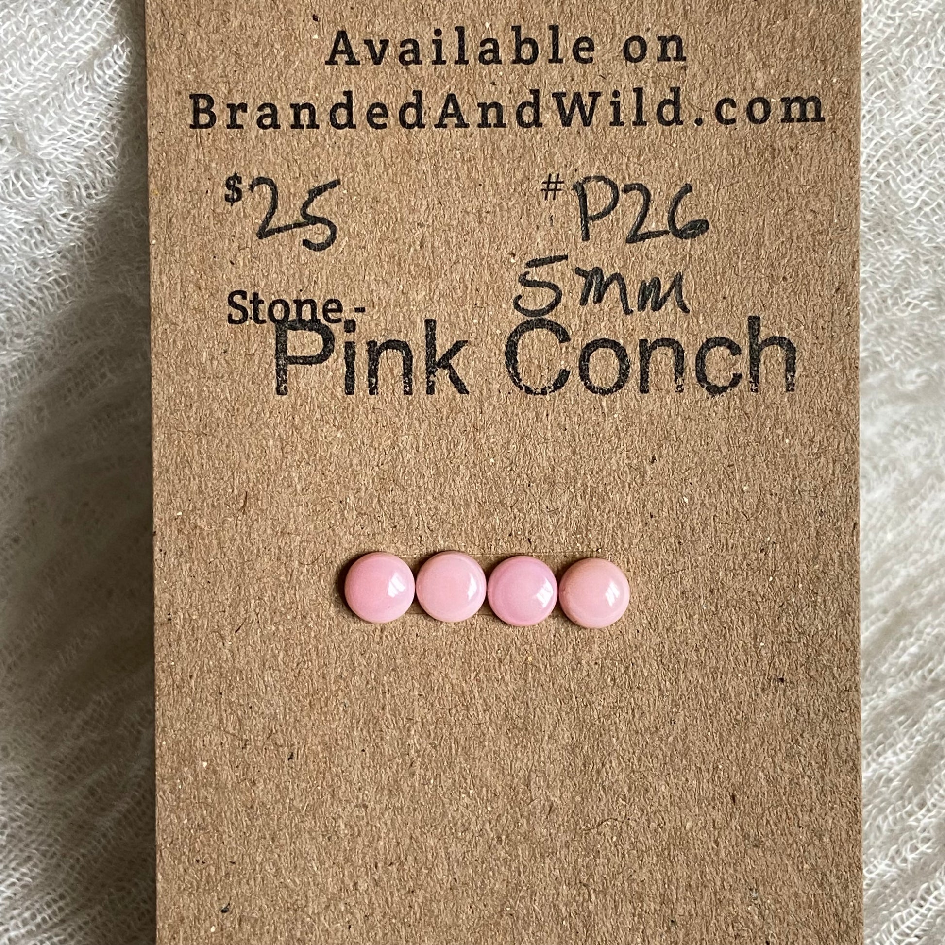 Pink Conch Cabochon - P26 12FF62DE-A0A7-4D76-920C-8CC56D797010 Brandedandwild.com