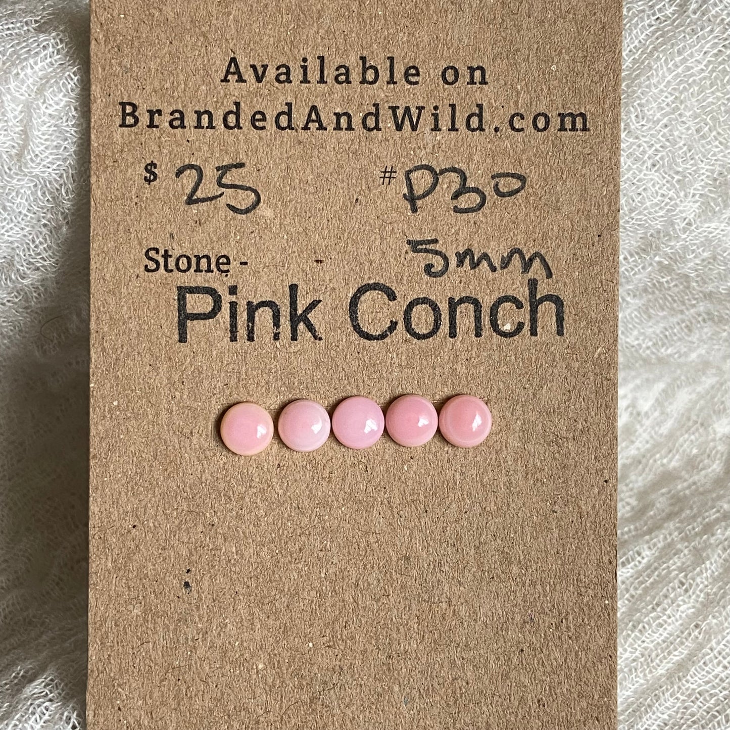 Pink Conch Cabochon - P30 131C0B10-4A3C-4099-820E-F7054C201FD3 Brandedandwild.com