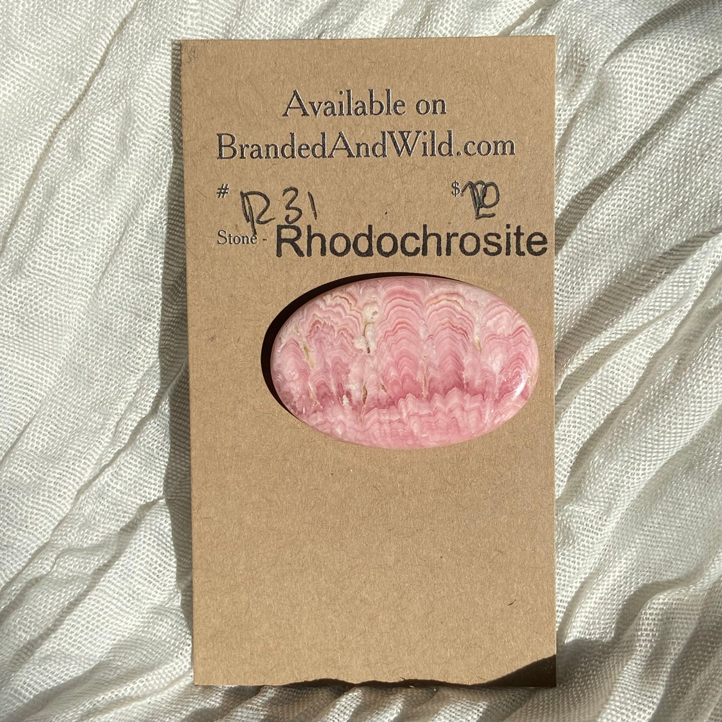 Rhodochrosite Cabochon - R31 131C16A6-D93A-4562-B373-B4EC62CCBC11 Brandedandwild.com