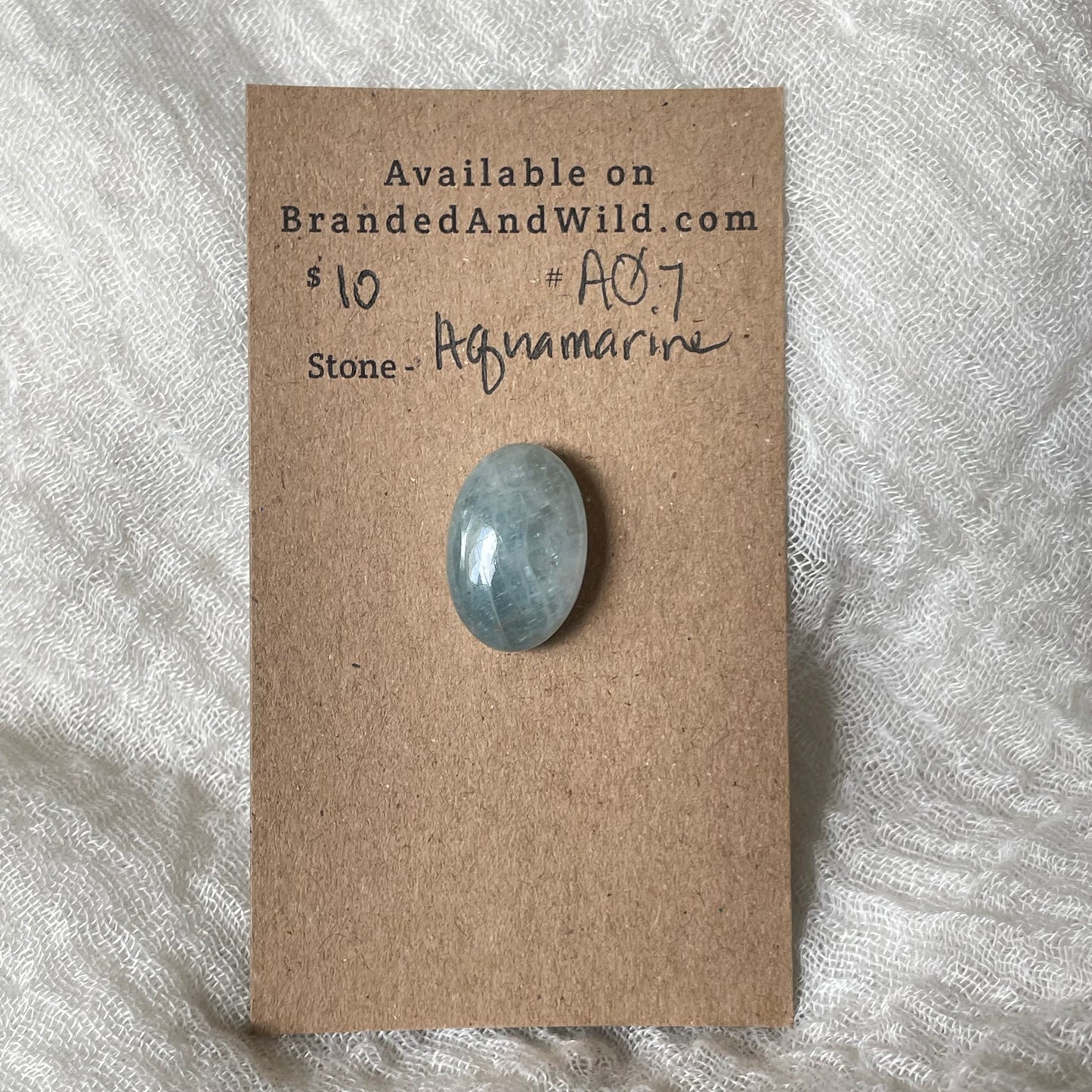 Aquamarine Cabochon AQ7 1328252A-E6F0-42A7-B608-0DC56CB2D793 Brandedandwild.com