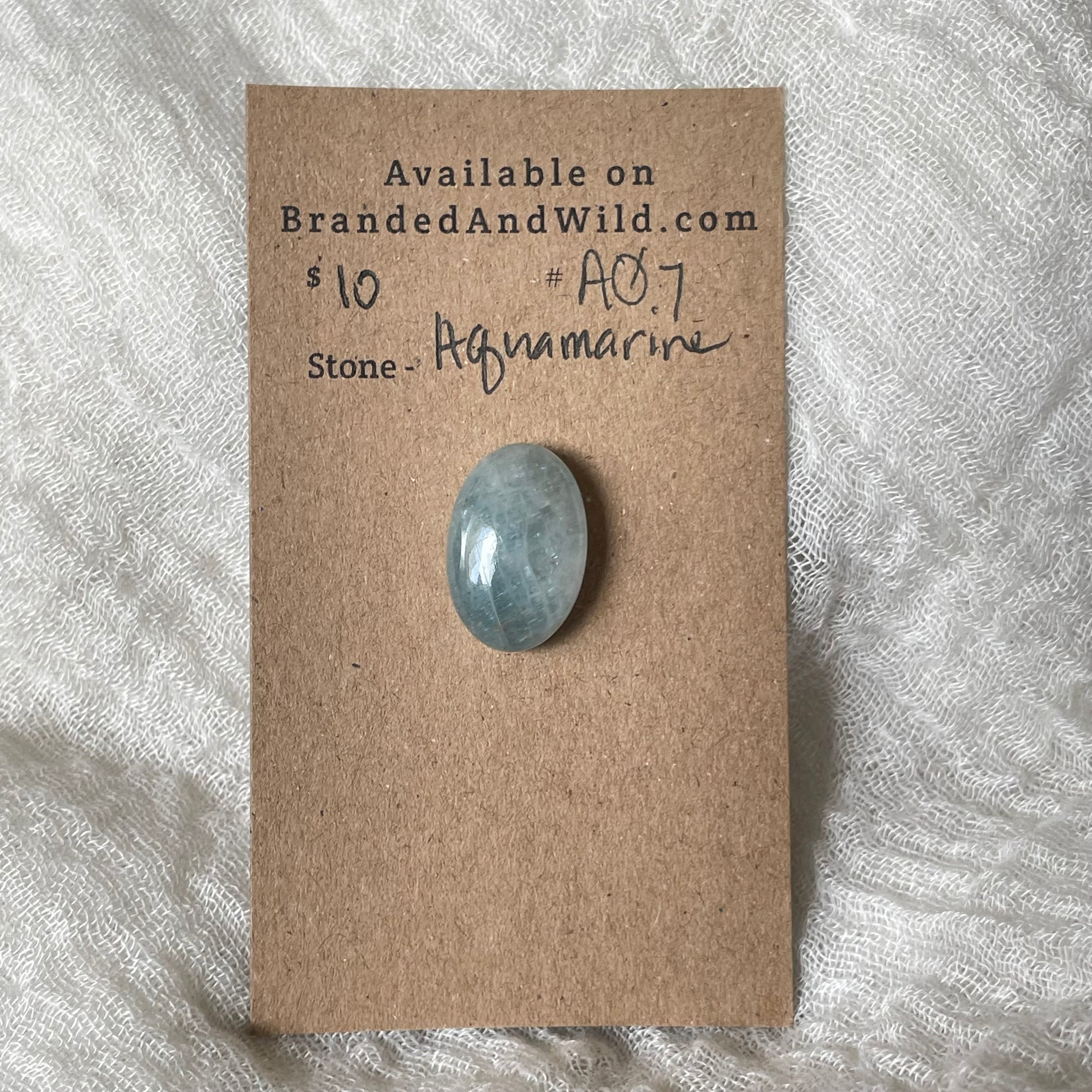 Aquamarine Cabochon AQ7 1328252A-E6F0-42A7-B608-0DC56CB2D793 Brandedandwild.com