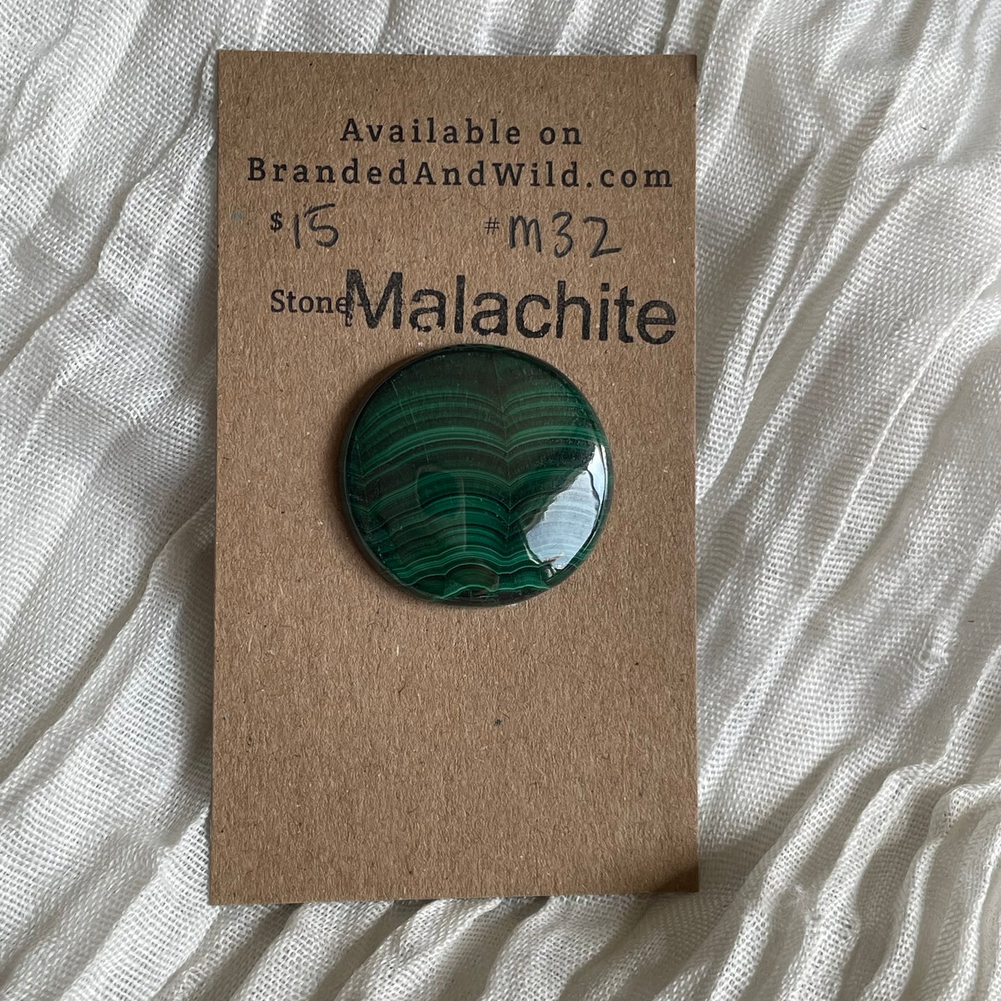 Malachite Cabochon - M32 1346E1B5-99C1-4E7E-9D5B-6675F091AFBD Brandedandwild.com