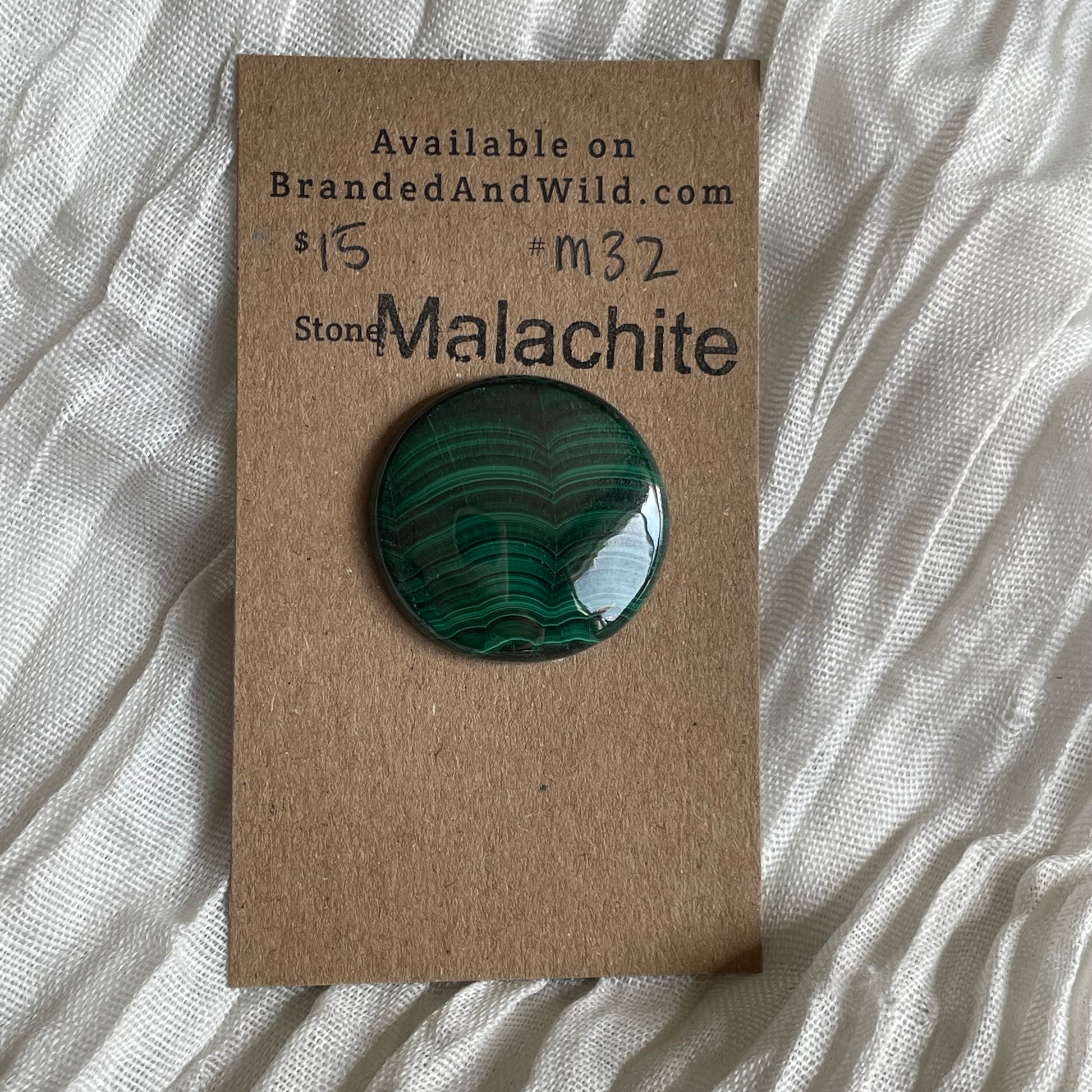 Malachite Cabochon - M32 1346E1B5-99C1-4E7E-9D5B-6675F091AFBD Brandedandwild.com