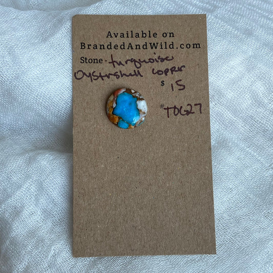 Turquoise, Oystershell, Copper Cabochon - TOC27