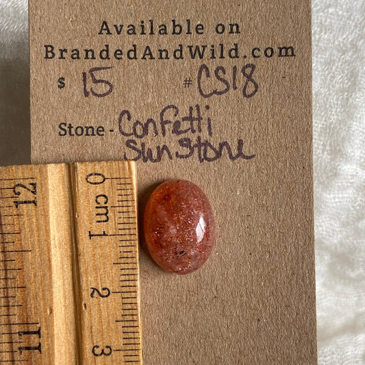 Confetti Sunstone Cabochon - CS18 139CFA88-97C8-4FC2-B115-451F3A24F301 Brandedandwild.com