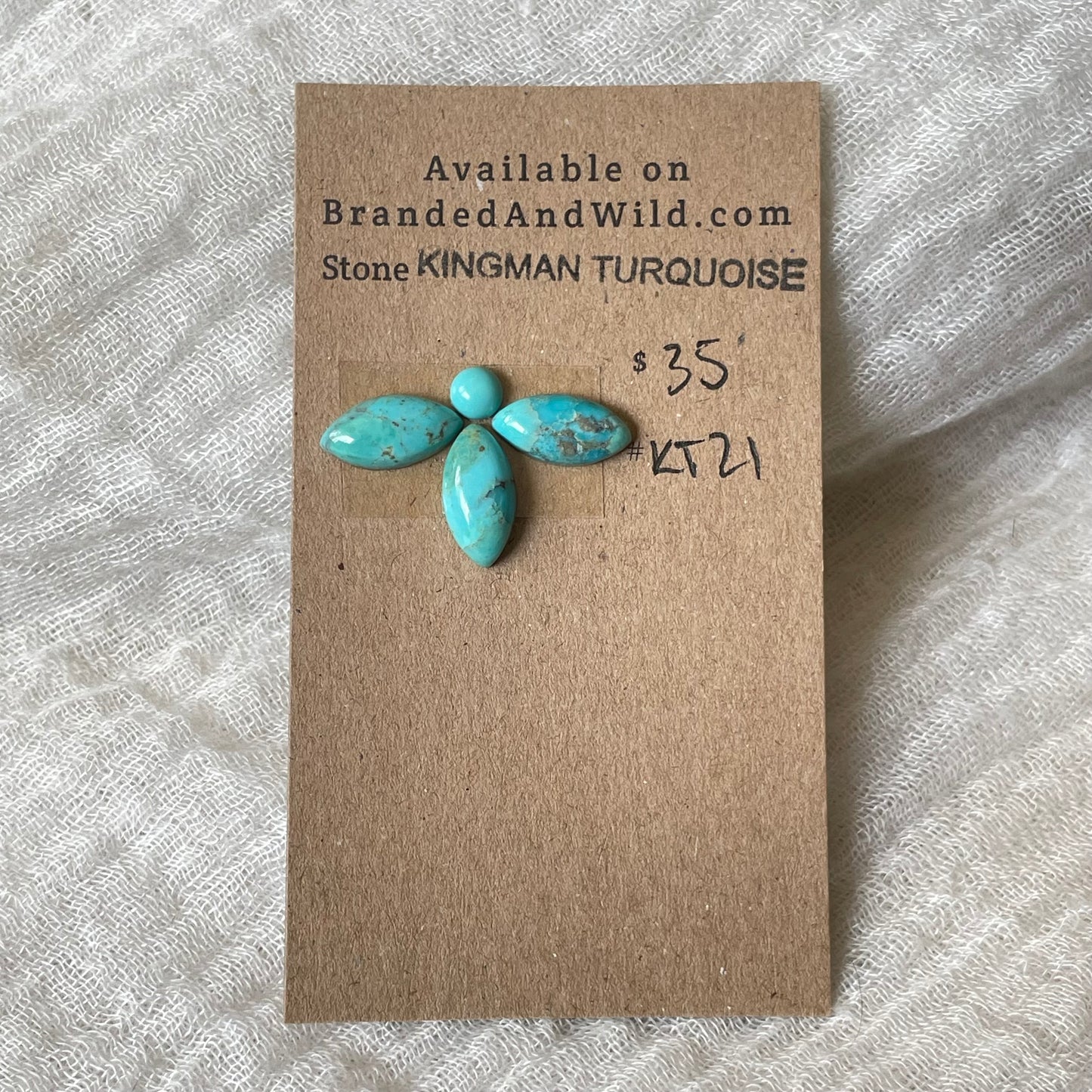 Kingman Turquoise Cabochon - KT21 13C5A418-8762-4433-89B7-35551A0BAD59 Brandedandwild.com