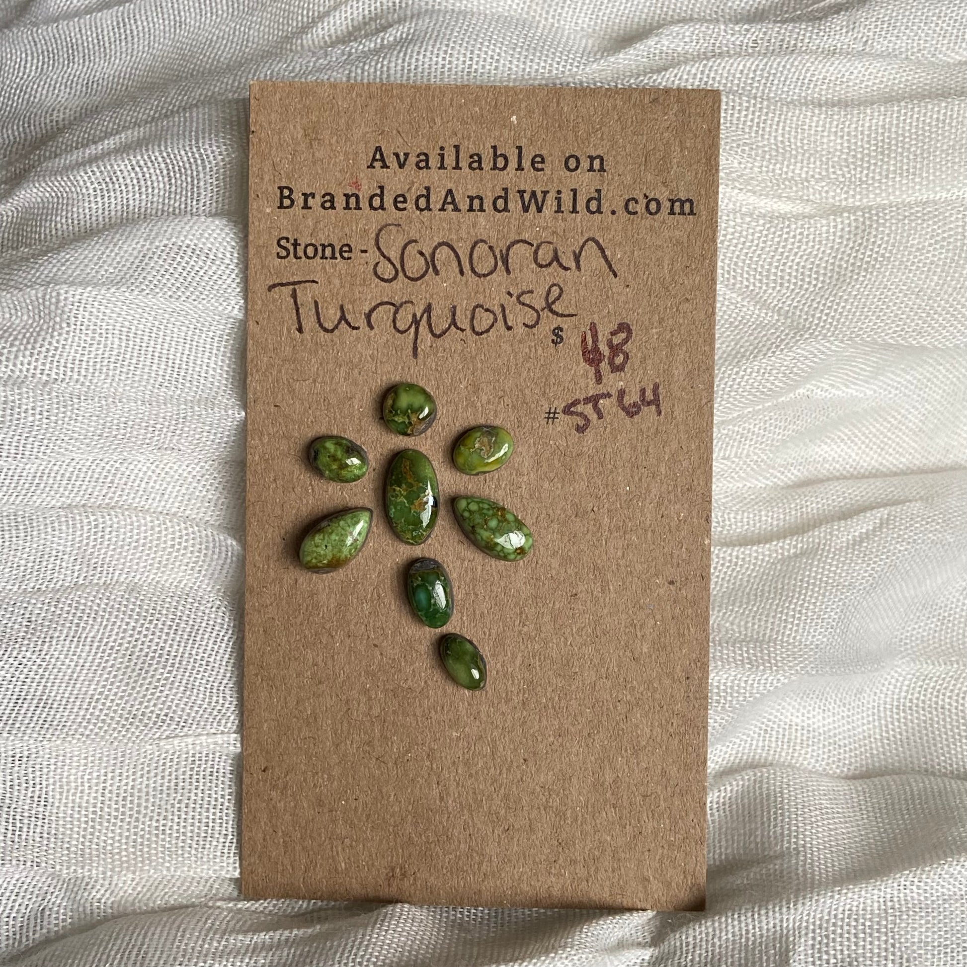 Sonoran Turquoise Cabochon - ST64 13D1D889-CF1C-4B98-BE32-DD94E1181C12 Brandedandwild.com