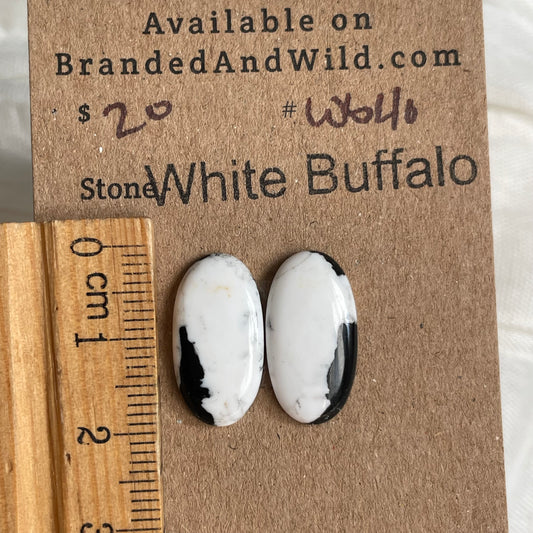 White Buffalo Cabochon - WB40 13DB2AEE-5C4C-4FCC-897E-7E01D3594E39 Brandedandwild.com