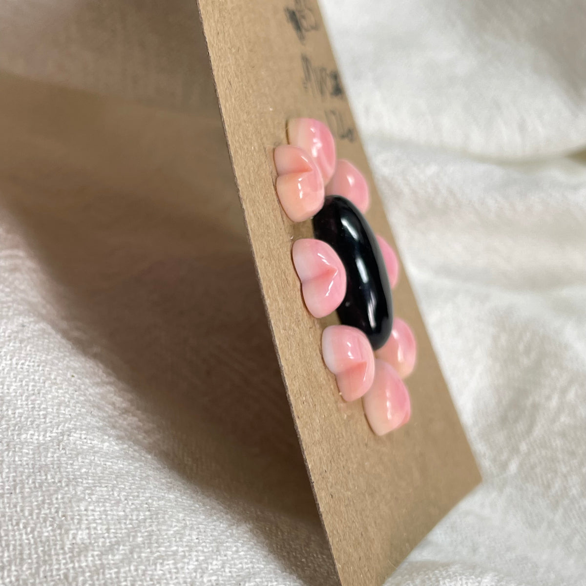 Black Onyx / Pink Conch Cabochon - MIX126 13EC1B4C-972B-4CE5-A2CE-5621933C302B Brandedandwild.com