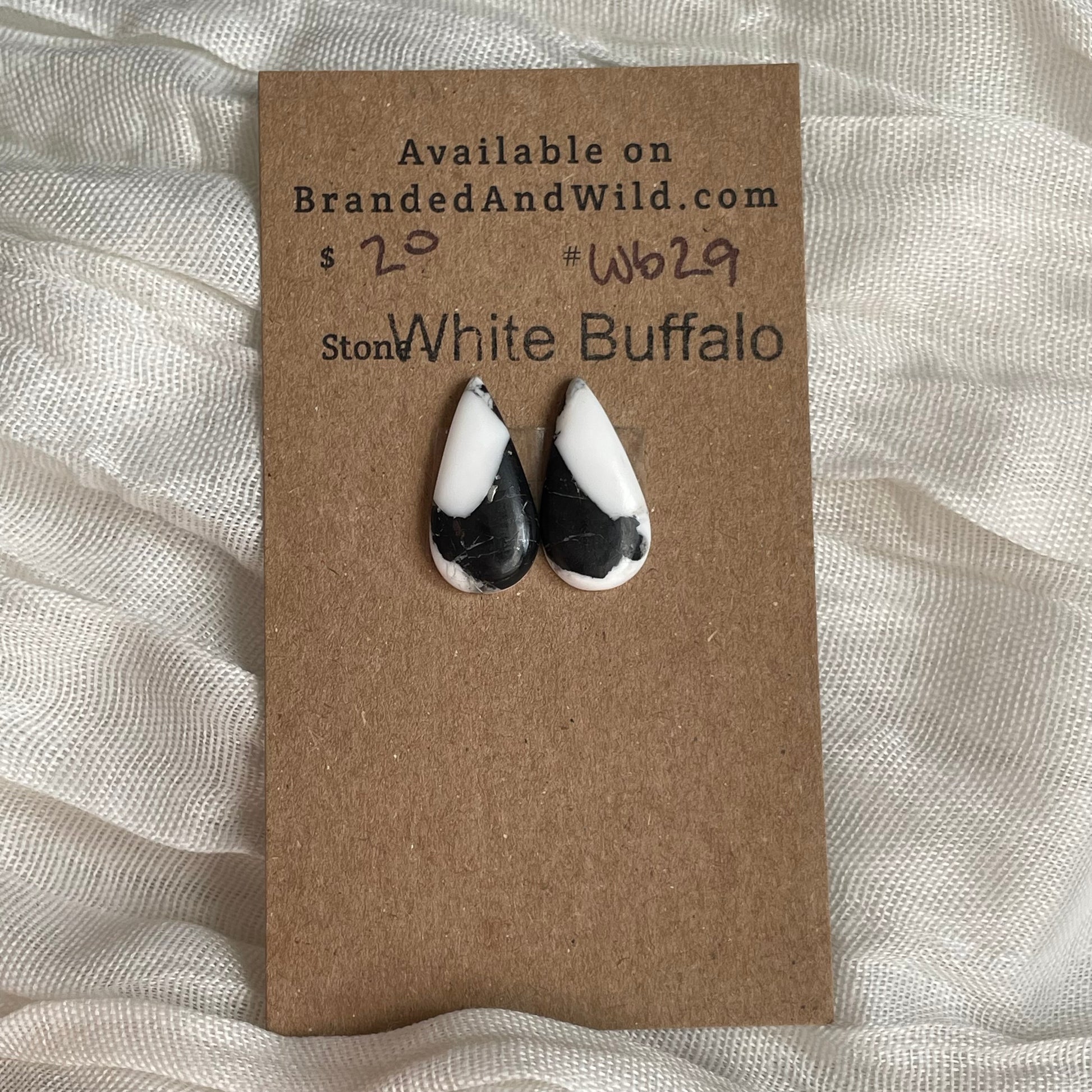 White Buffalo Cabochon - WB29 14548940-6BDB-4E86-9DC8-AEACBCBB6F76 Brandedandwild.com