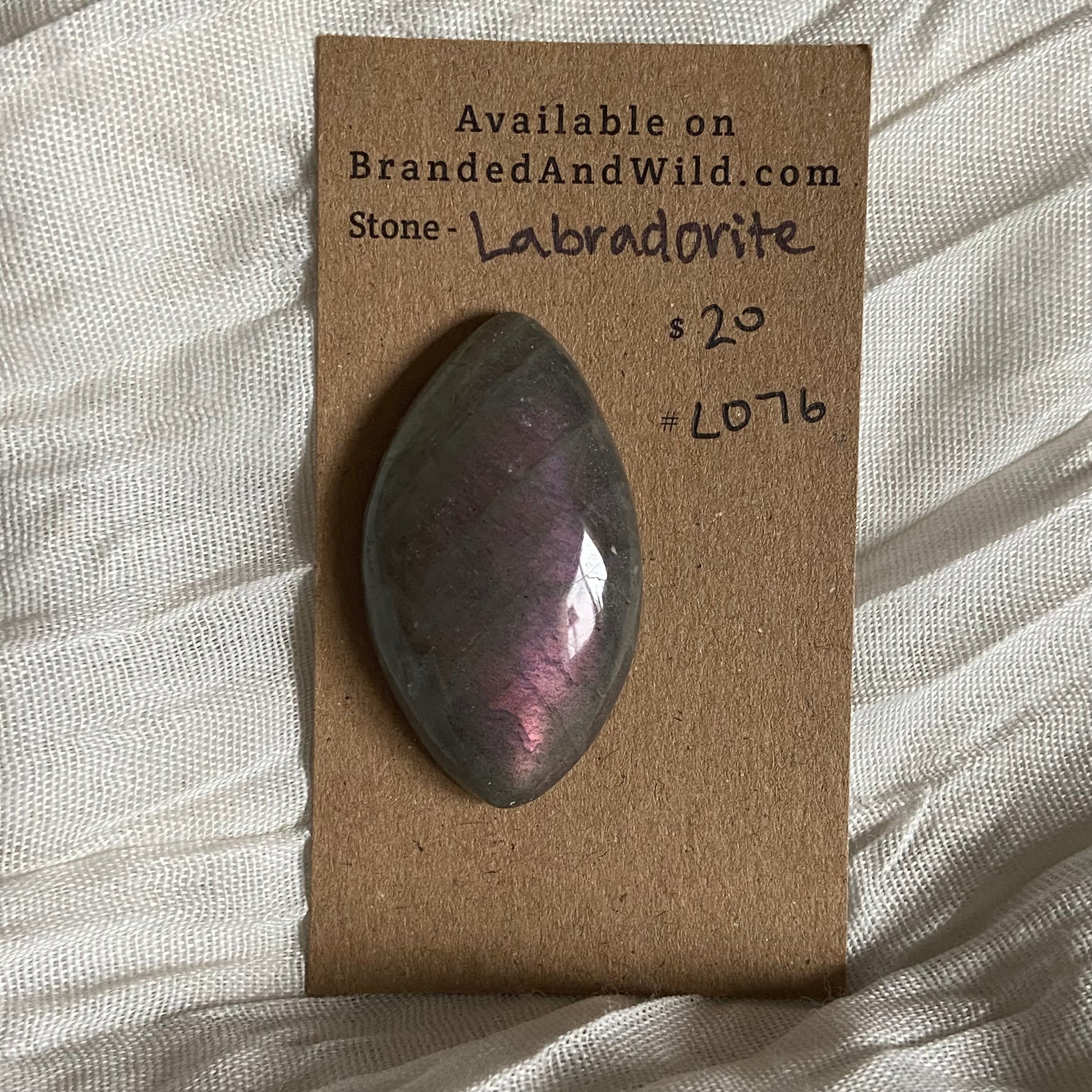 Labradorite Cabochon - L076 145C4E68-F7B0-429E-B8BF-646B8F86EAF5 Brandedandwild.com